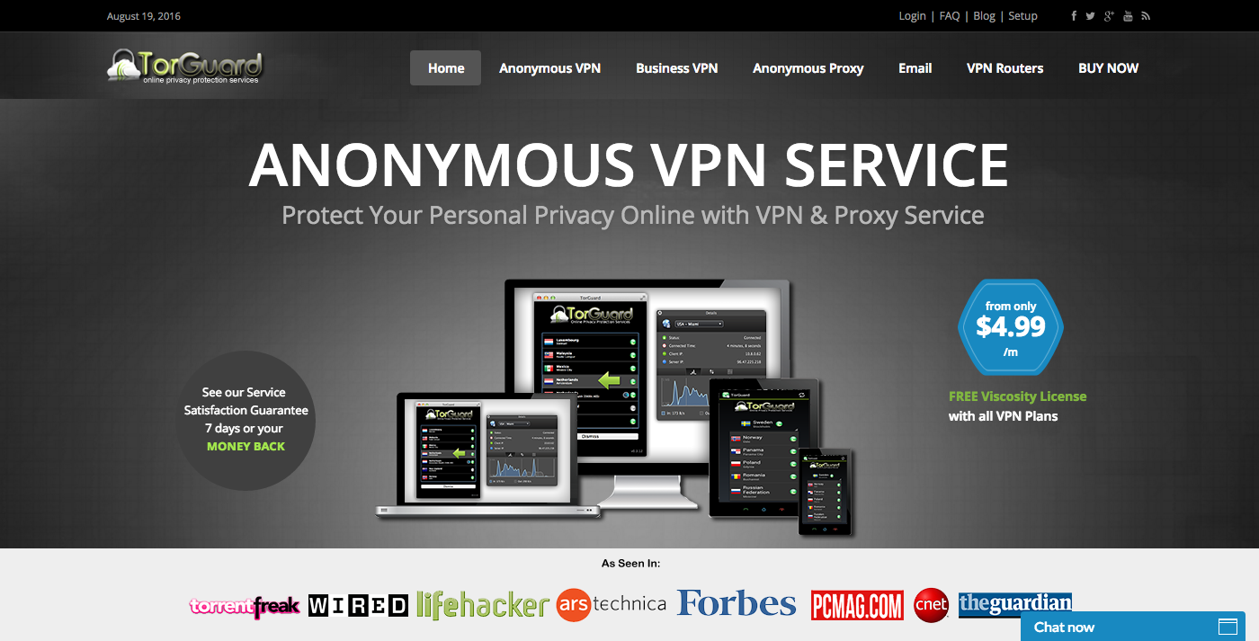 Torguard VPN Webseite